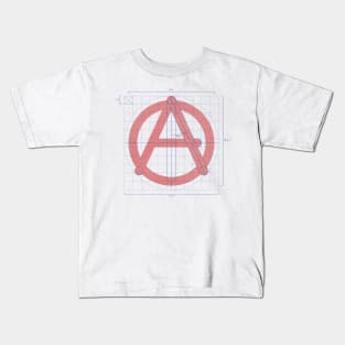 anarchist symbol - on 'white' Kids T-Shirt